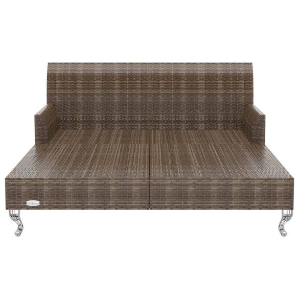 Pat Grădină 2 Persoane cu Perne - Poliratan Maro