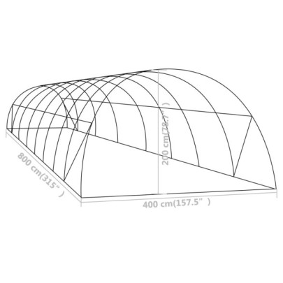 Seră Grădinărit 8x4m - Cadru Oțel, 16 Ferestre | Livrare Gratuită