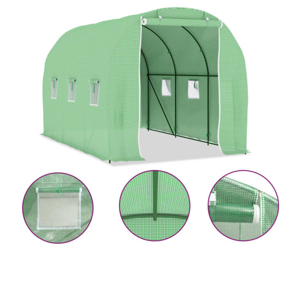 Seră Verde 3,43x2m - Oțel Galvanizat | Livrare Gratuită Seră Verde 3,43x2m - Oțel Galvanizat | Livrare Gratuită