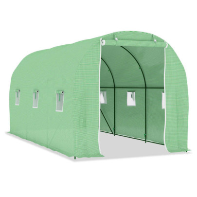 Seră Verde 4.5x2m cu Ventilație | Livrare Gratuită