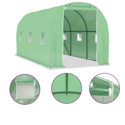 Seră Verde 4.5x2m cu Ventilație | Livrare Gratuită