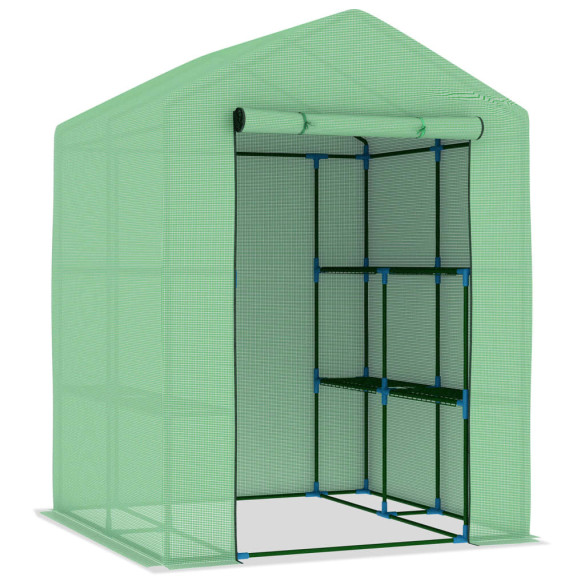 Seră cu Rafturi 143x143x195 cm - Oțel Rezistent Seră cu Rafturi 143x143x195 cm - Oțel Rezistent