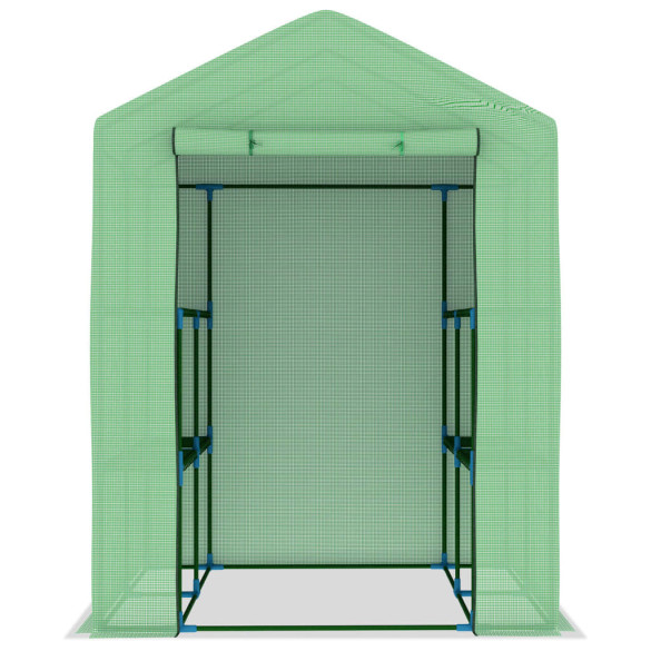 Seră cu Rafturi 143x143x195 cm - Oțel Rezistent Seră cu Rafturi 143x143x195 cm - Oțel Rezistent