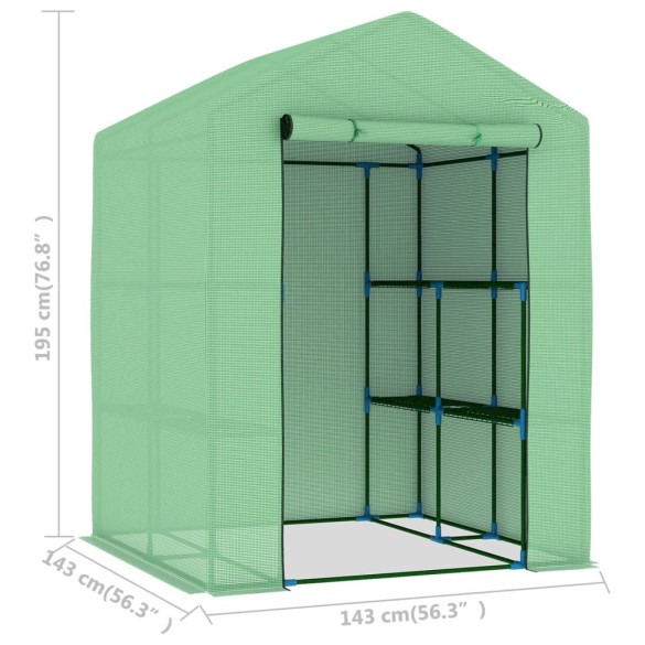Seră cu Rafturi 143x143x195 cm - Oțel Rezistent Seră cu Rafturi 143x143x195 cm - Oțel Rezistent