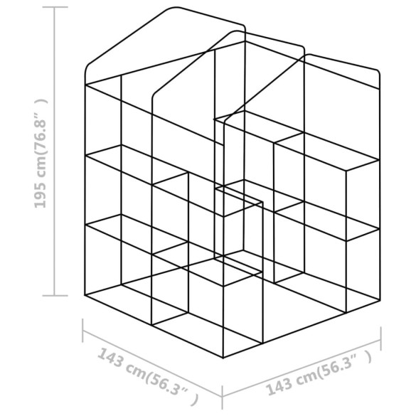 Seră cu Rafturi 143x143x195 cm - Oțel Rezistent Seră cu Rafturi 143x143x195 cm - Oțel Rezistent