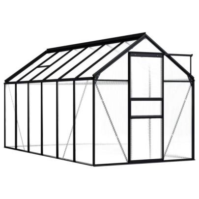 Seră - antracit - 7,03 m² - aluminiu