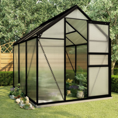 Seră cu cadru de bază - antracit - 3,61 m² - aluminiu