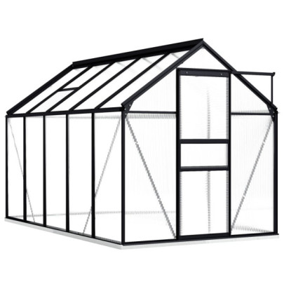 Seră cu cadru de bază - antracit - 5,89 m² - aluminiu