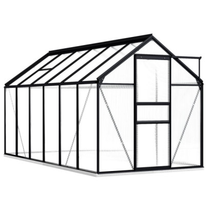 Seră cu cadru de bază - antracit - 7,03 m² - aluminiu