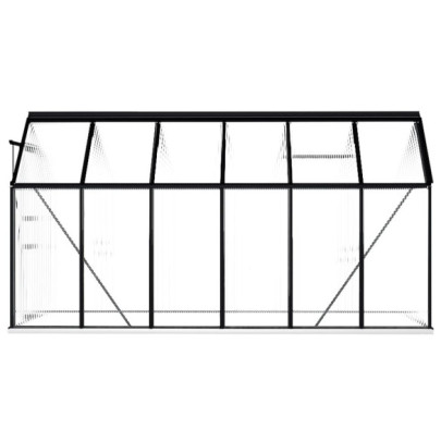 Seră Antracit 7.03 m² - Aluminiu și Policarbonat | Livrare Gratuită