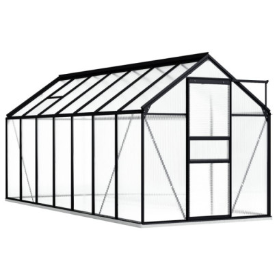 Seră cu cadru de bază - antracit - 8,17 m² - aluminiu
