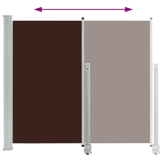 Copertină Laterală Retractabilă Maro pentru Terasă 160x300 cm