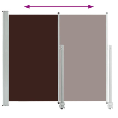 Copertină Laterală Retractabilă Maro pentru Terasă 160x300 cm