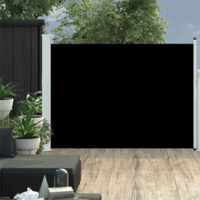 Copertină Laterală Retractabilă Terasă - Negru 120x500 cm