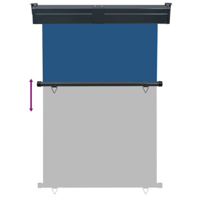 Copertină laterală balcon albastru 125x250 cm | Livrare gratuită