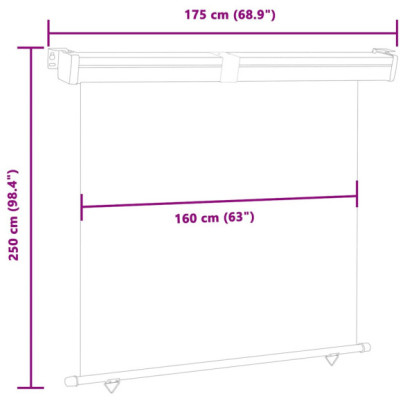 Copertină laterală balcon - Albastru, 170x250 cm | Livrare gratuită
