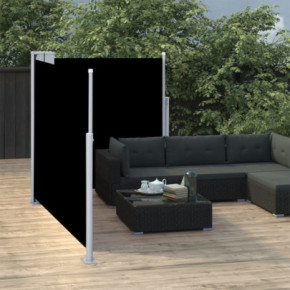 Copertină Laterală Retractabilă Negru - 100x600 cm