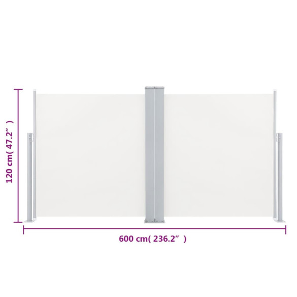 Copertină Laterală Retractabilă Crem - 120x600 cm
