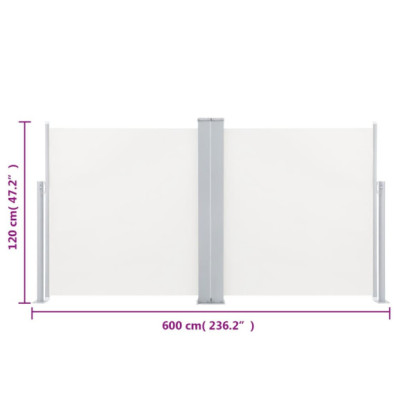 Copertină Laterală Retractabilă Crem - 120x600 cm