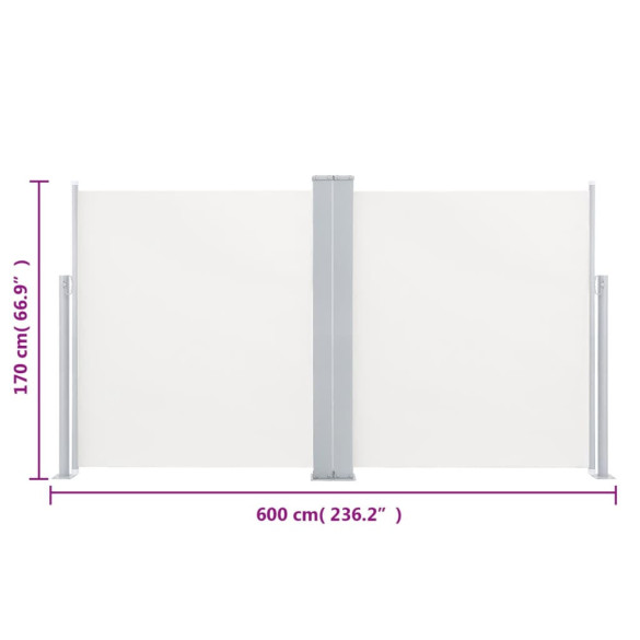 Copertină Laterală Retractabilă - Crem - 170x600 cm | Livrare Gratuită Copertină Laterală Retractabilă - Crem - 170x600 cm | Livrare Gratuită