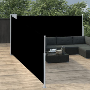Copertină Laterală Retractabilă - Negru - 100x1000 cm