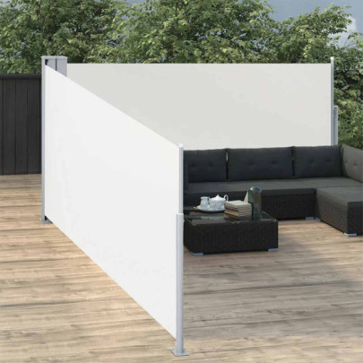 Copertină Laterală Retractabilă Crem - 100x1000 cm