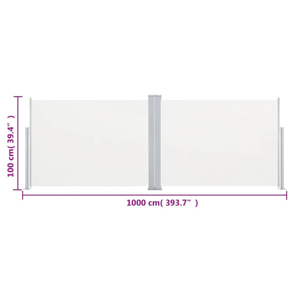 Copertină Laterală Retractabilă Crem - 100x1000 cm