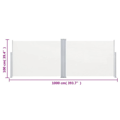 Copertină Laterală Retractabilă Crem - 100x1000 cm