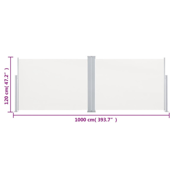 Copertină Laterală Retractabilă - Crem 120x1000 cm | Livrare Gratuită