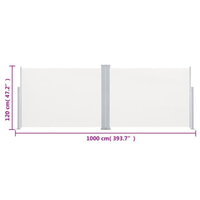 Copertină Laterală Retractabilă - Crem 120x1000 cm | Livrare Gratuită
