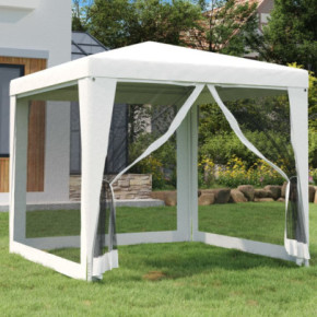 Cort de petrecere cu plasă - 2,5x2,5m - Alb | Livrare Gratuită