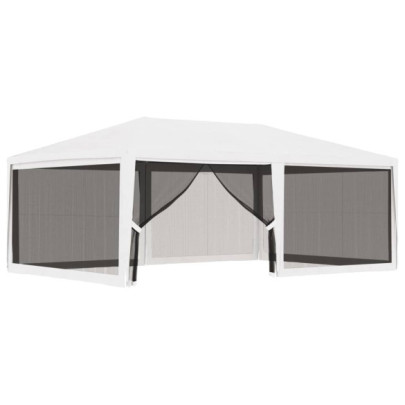 Cort de Petrecere cu Plasă, 4x6m, Alb - Livrare Gratuită