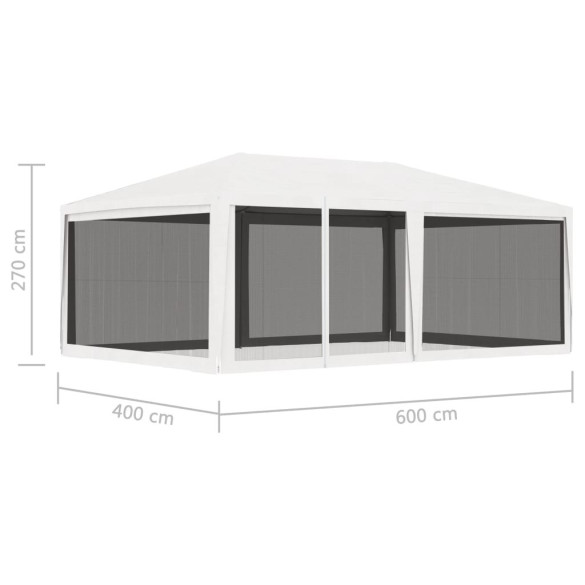 Cort de Petrecere cu Plasă, 4x6m, Alb - Livrare Gratuită