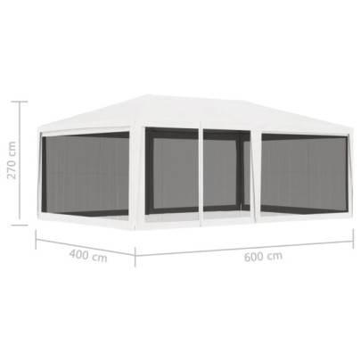 Cort de Petrecere cu Plasă, 4x6m, Alb - Livrare Gratuită