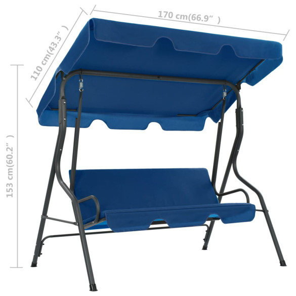 Balansoar Grădină cu Baldachin - Albastru | Livrare Gratuită