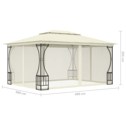 Pavilion cu Plase Crem 300x400cm | Livrare Gratuită