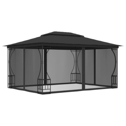 Pavilion cu plase - antracit - 300 x 400 x 265 cm
