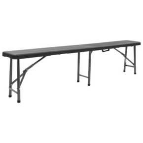 Bănci Grădină Pliabile 2 Buc - Negru 180 cm - HDPE | Livrare Gratuită 2