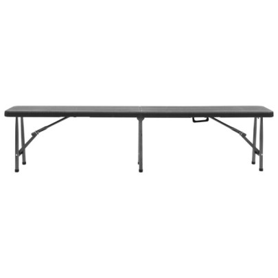 Bănci Grădină Pliabile 2 Buc - Negru 180 cm - HDPE | Livrare Gratuită