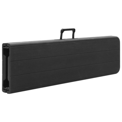 Bănci Grădină Pliabile 2 Buc - Negru 180 cm - HDPE | Livrare Gratuită
