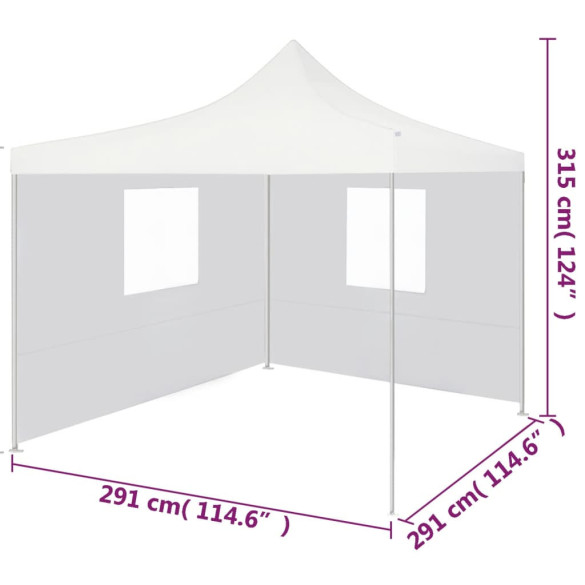 Cort de Petrecere Pliabil cu Pereți Laterali - Alb, 3x3m Cort de Petrecere Pliabil cu Pereți Laterali - Alb, 3x3m