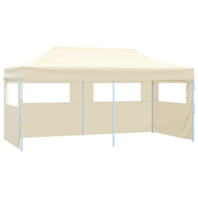 Cort de petrecere pliabil cu 4 pereți - crem - 3 x 6 m - oțel
