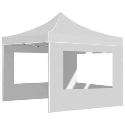 Cort Pliabil de Petrecere cu Pereți - Alb, 2x2 m | Aluminiu