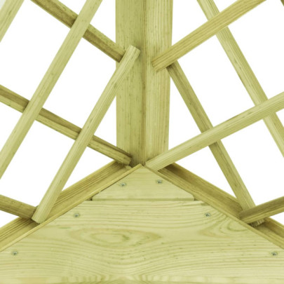 Pergolă de colț cu banchetă - 130x130x197 cm - lemn de pin tratat