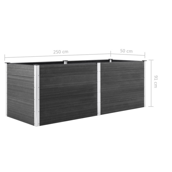 Strat Înălțat Grădină WPC 250x50x91 cm - Livrare Gratuită