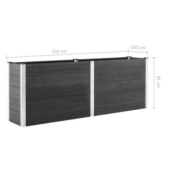 Strat Înălțat Grădină WPC 250x100cm - Livrare Gratuită