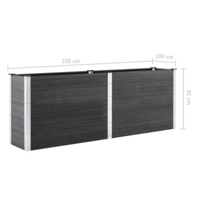 Strat Înălțat Grădină WPC 250x100cm - Livrare Gratuită