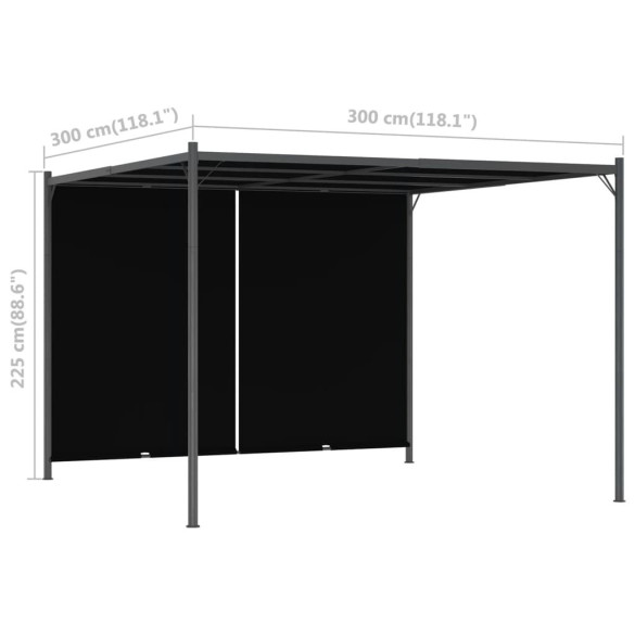 Pergolă Grădină Acoperiș Retractabil Antracit 3x3m