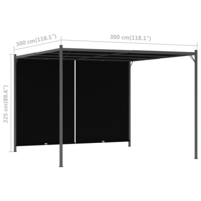 Pergolă Grădină Acoperiș Retractabil Antracit 3x3m