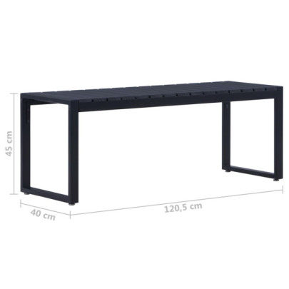 Bancă Grădină Modernă - Negru - 120 cm - Livrare Gratuită